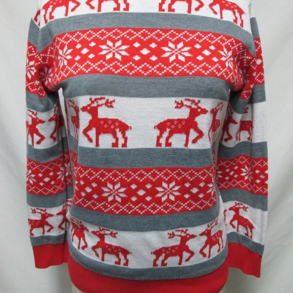 Camii Mia Boys Christmas Holiday Sweater Jumper Reindeer  Size Sz Large Lg L - Picture 2 of 8